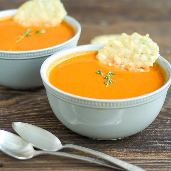 Roasted Tomato Soup with Parmesan Crisps - What Should I Make For...