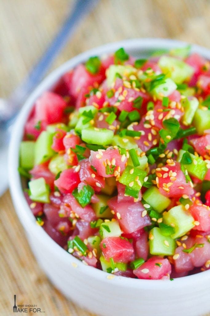 Tuna Tartare in Crispy Wonton Cups What Should I Make For...